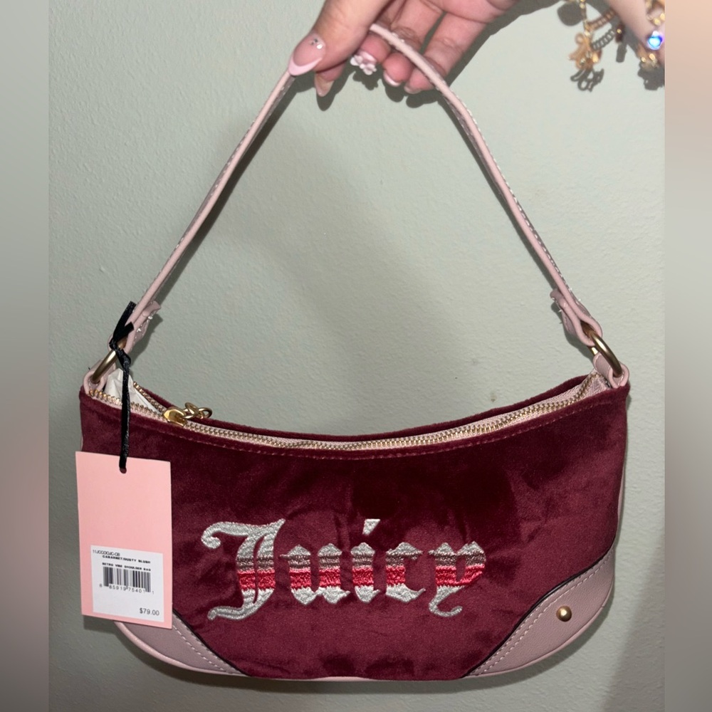New never used cabarnet/dusty blush juicy couture retro vibe shoulder bag w/ tag